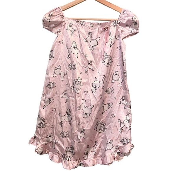 Vintage Marmellata Pink with Poodle Print Short Sleeve Dress in Size 4T - Picture 1 of 3